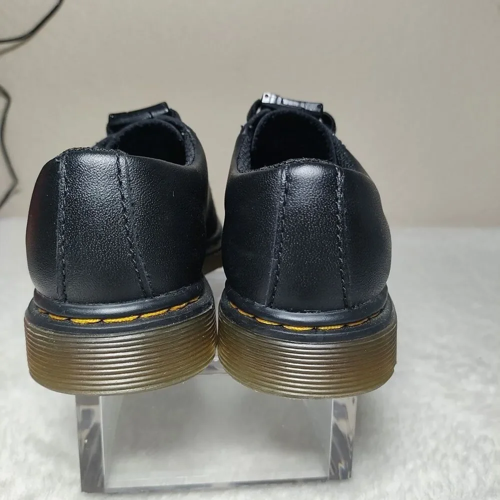 Dr Doc Marten Kids Junior 1461 Softy T Leather Shoes Black Size 12 - Mag Laces